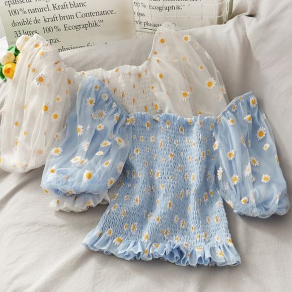 WHITE - Off Shoulder Ruffle Top - Picture 2 of 4